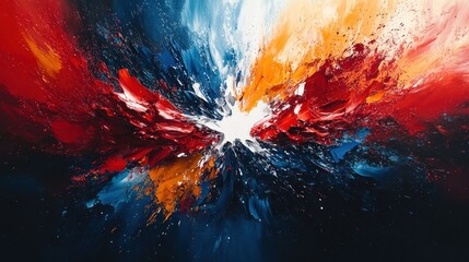 Abstract Expressionism Typography with Red and Blue Brush Strokes Celebrate Black Freedom Juneteenth Design