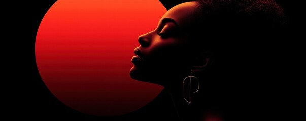 Minimalist Silhouette of Woman Celebrating Juneteenth Freedom Day with Elegant Typography