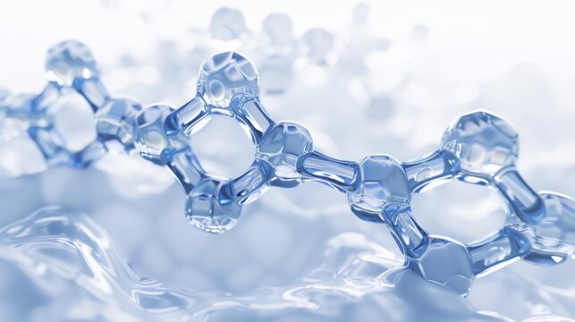 High resolution AI visualization of MOF metal organic framework molecule used for gas storage on white
