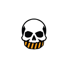 Silent Skull – Caution Striped Jaw Emblem