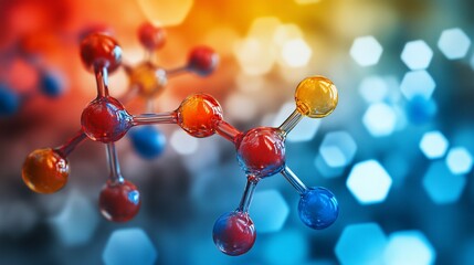 Molecular Structure, Science, Abstract, Background, Research, 3D, Illustration,  Hexagon,  Color, Energy