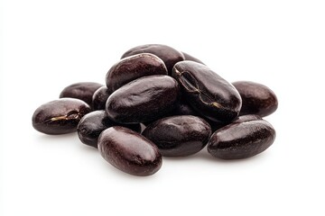 Obraz premium Pile of dark beans on white background