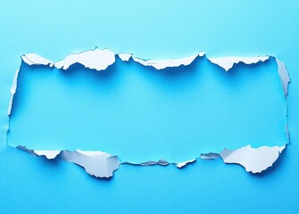 Obraz premium Ripped Paper Art with Blue Background and Texture