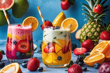 Colorful Healthy Fresh Fruit Drink Ideas for a Vibrant Lifestyle