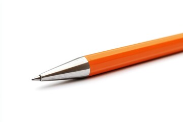 Orange ballpoint pen close-up