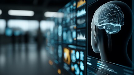 Digital representation of human brain with data analysis in a technological environment