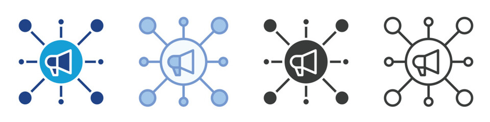 Marketing Network Icons Collection – Multiple Vector Styles Icons