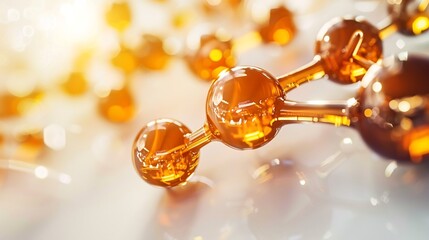 Macro shot of artificial enzyme molecule designed for industrial catalysis displayed on white