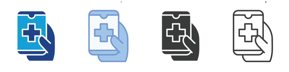 Fototapeta premium Medical mobile Icons Collection – Multiple Vector Styles Icons