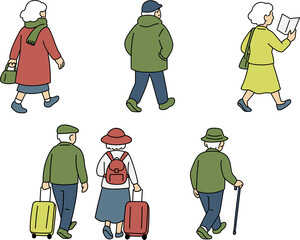 お出かけするシニア