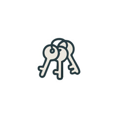 vector illustration of key symbol some shapes