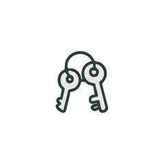 vector illustration of key symbol some shapes