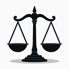 black and white scales of justice icon