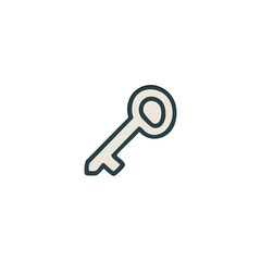 vector illustration of key symbol some shapes