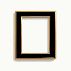 Fototapeta premium gold framed empty picture frame on white wall