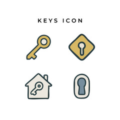 vector illustration of key symbol some shapes