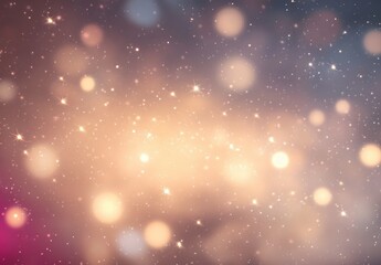 Gold Silver Shimmering Christmas and New Year Background with Bokeh and Star Shapes