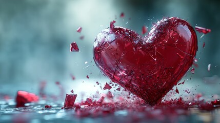A shattered heart, a symbol of broken love.