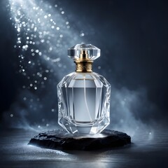 Perfume packaging. Glass perfume bottle. Elegant and luxurious.