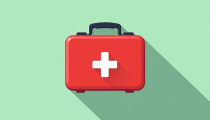 Obraz premium Emergency medical kit essentials healthcare facility digital illustration clean background perspective safety awareness