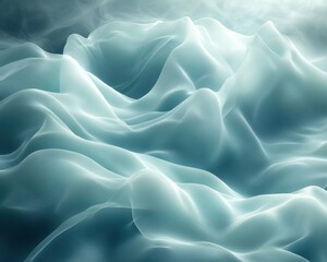 Obraz premium ethereal gradient abstraction in teal and white with soft light and dreamy atmosphere