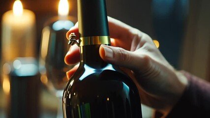 Elegant wine presentation with candlelit ambiance, perfect for celebrations and special moments