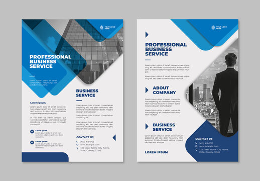 Blue And Grey Corporate Business Promotion Flyer Layout