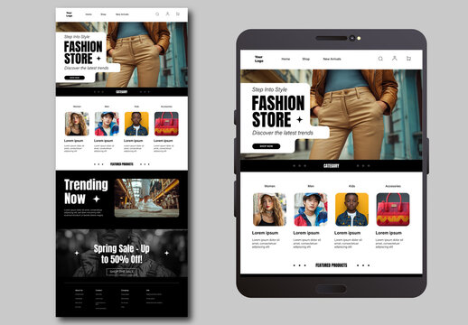 White And Black Minimal E-commerce Fashion Store Layout