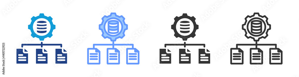 Poster Database Management icon set multiple style collection