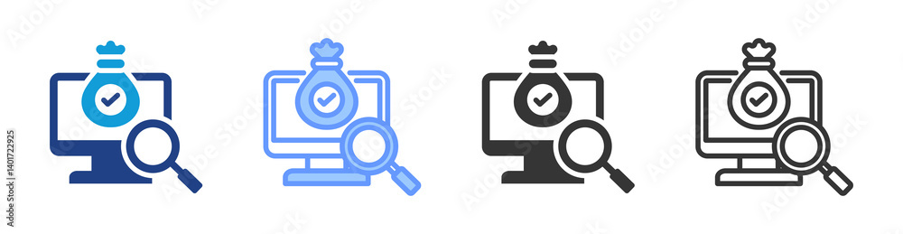 Poster Digital Asset Indexing icon set multiple style collection