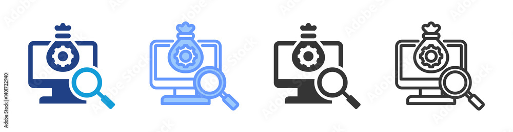 Aufkleber Asset Search icon set multiple style collection