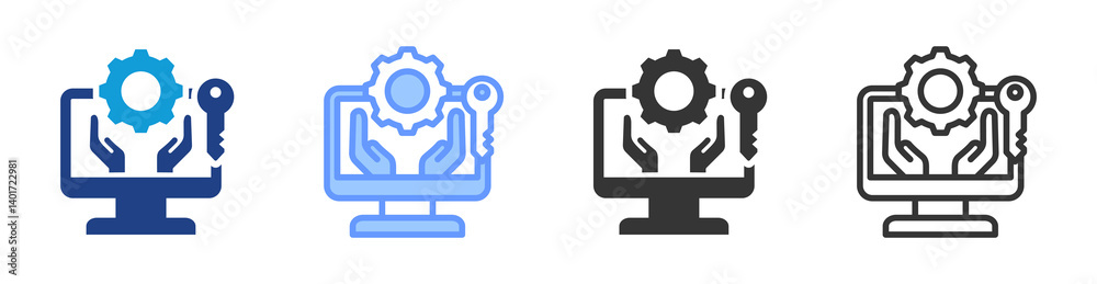 Poster Process Management icon set multiple style collection