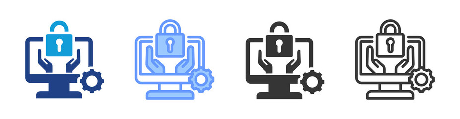 Obraz premium Security Management icon set multiple style collection