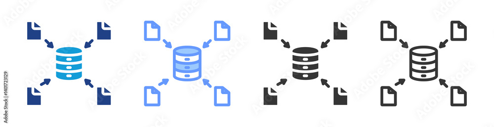 Poster Data Collection icon set multiple style collection