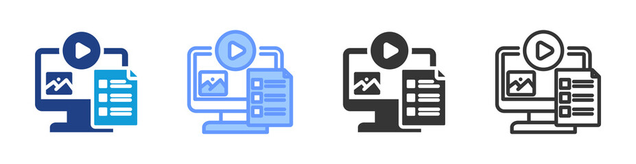 Fototapeta premium Content Planning icon set multiple style collection