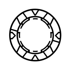 Fototapeta premium Black casino chip icon in a flat style simple illustration