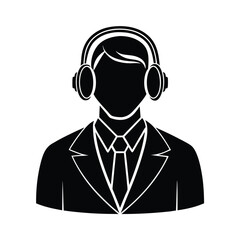 Teacher Element Isolated Teacher Headphones on White Background