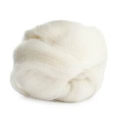 Ball of soft wool isolated on white