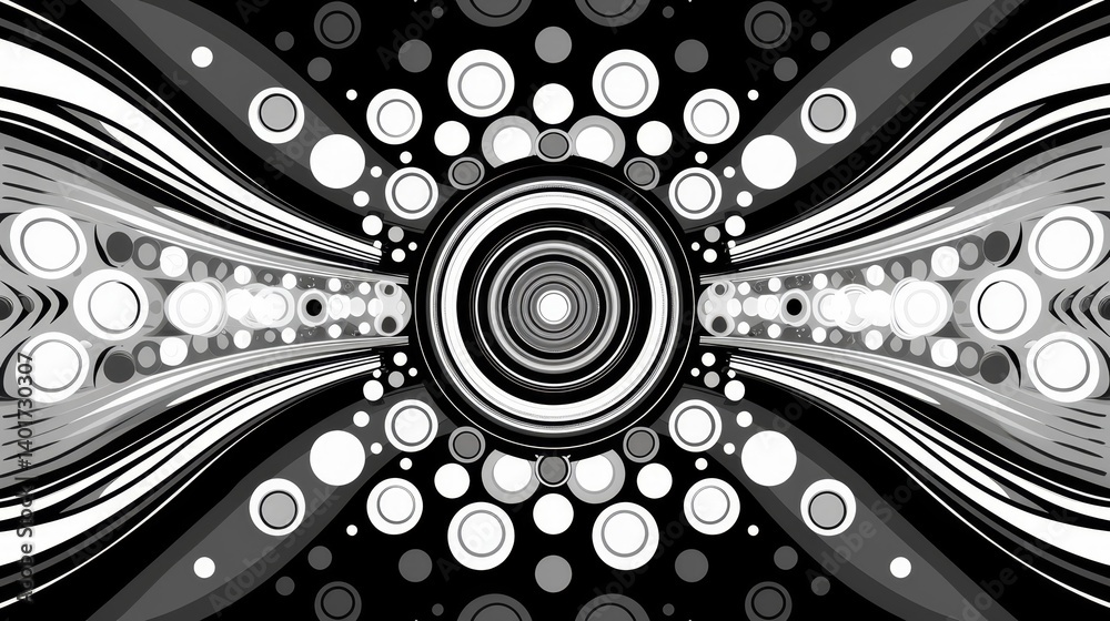 Poster intertwining patterns create a sense of depth and movement highlighting the beauty of simplicity in 
