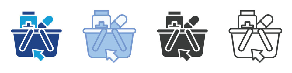 Shopping Pharmacy Icons Collection – Multiple Vector Styles Icons