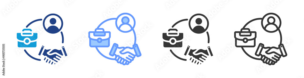 Aufkleber professional association icon set multiple style collection