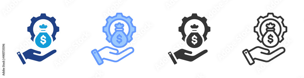 Poster Compensation icon set multiple style collection