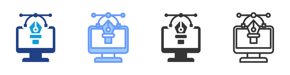 Graphic Design icon set multiple style collection