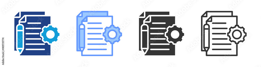 Poster Project Contract icon set multiple style collection