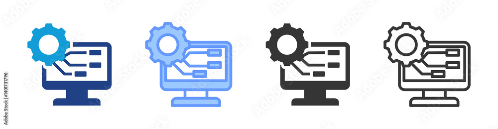 Poster Business Function icon set multiple style collection