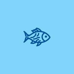 Line Art Fish Logo – Sleek fish in line art design symbolizing flow and aquatic life.