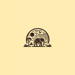 Wildlife Reserve Logo – Minimal line art of animals and nature for conservation themes.