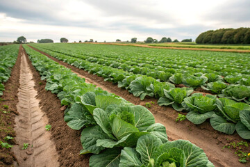 Cabbage field farming agriculture harvest crop farm fresh produce food
