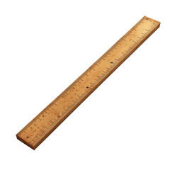 ultra realistic uhd photo of Wooden ruler on transparent background
