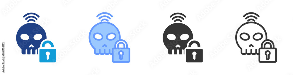 Poster Dangerous Network icon set multiple style collection